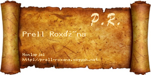 Prell Roxána névjegykártya